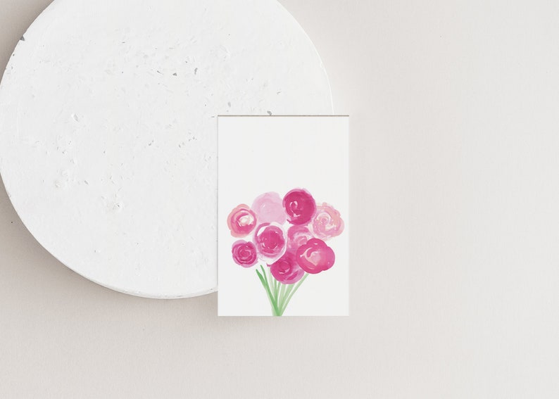 Peony Gift Tag, flower tag, peony hang tags, little cards, tiny cards, peonies, peony, wedding gift tags, bridal shower, mini card image 8