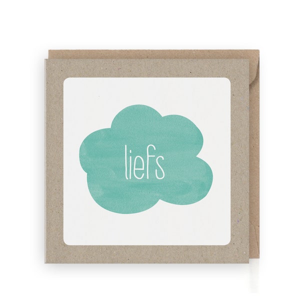 Lots Of Love-Grußkarte, Cloud-Basiskarte, Mintfarbe, Aquagrün, erhältlich in Niederländisch und Englisch, umweltfreundlich