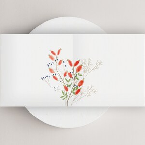 Christmas Rose Hip Flower Bouquet, White Berries, Christmas Cards Pack, Holiday Cards Kit, Seisonal Cards, Eco Friendly, Simple, Winter image 5