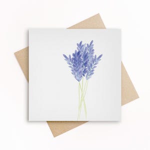 LAVENDER CARD, Lavender Print, Beautiful Simple Botanical Card For Love, Funeral Card, Birthday, Sympathy, Thank You, Gift For Her