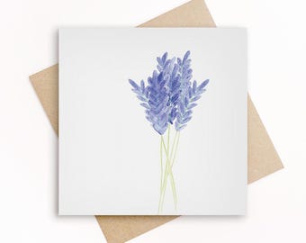 LAVENDER CARD, Lavender Print, Beautiful Simple Botanical Card For Love, Funeral Card, Birthday, Sympathy, Thank You, Gift For Her