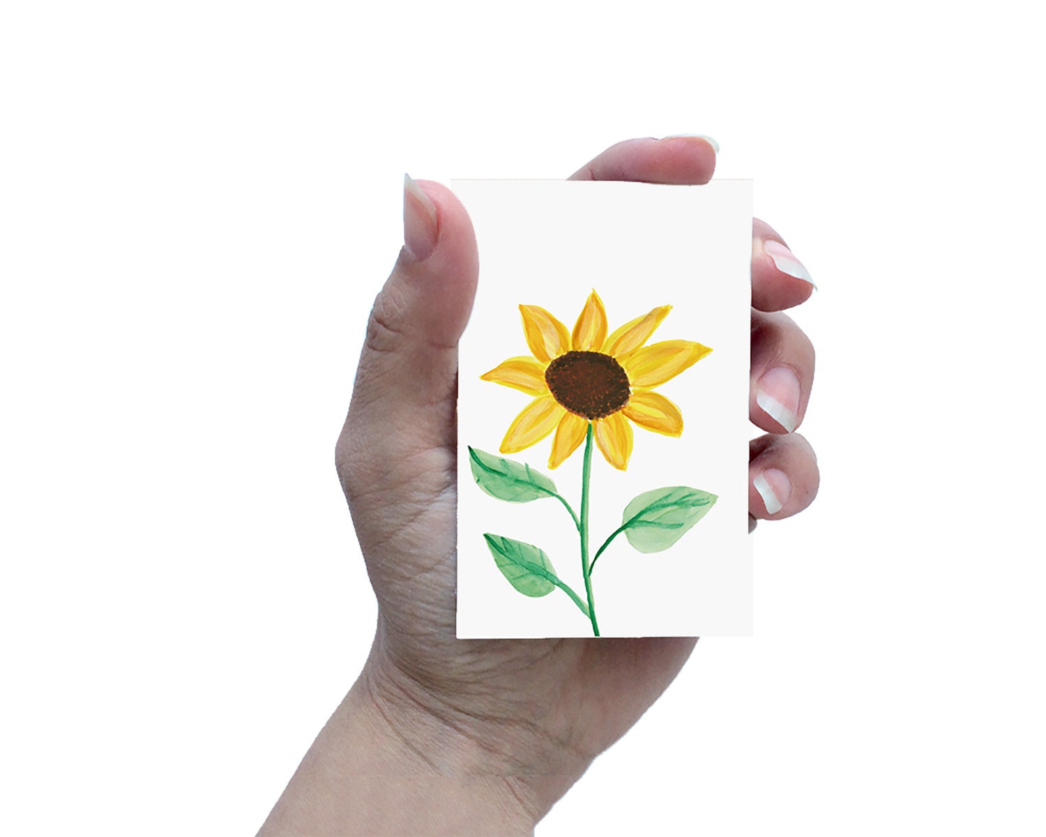 Sunflower Gift Tag Sunflower Card Small Cards Botanical Etsy