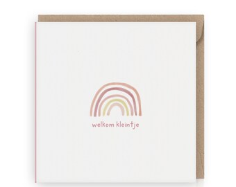 Welkom little one, pink greeting card