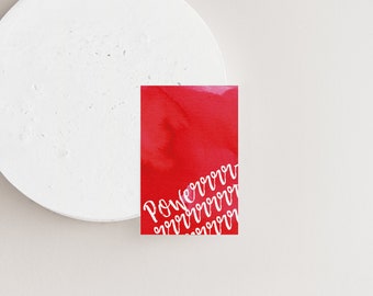 Power gift tag, Mini Card, Small Card, Tiny Cards, Little Card, Red Cards, Encouragement Cards