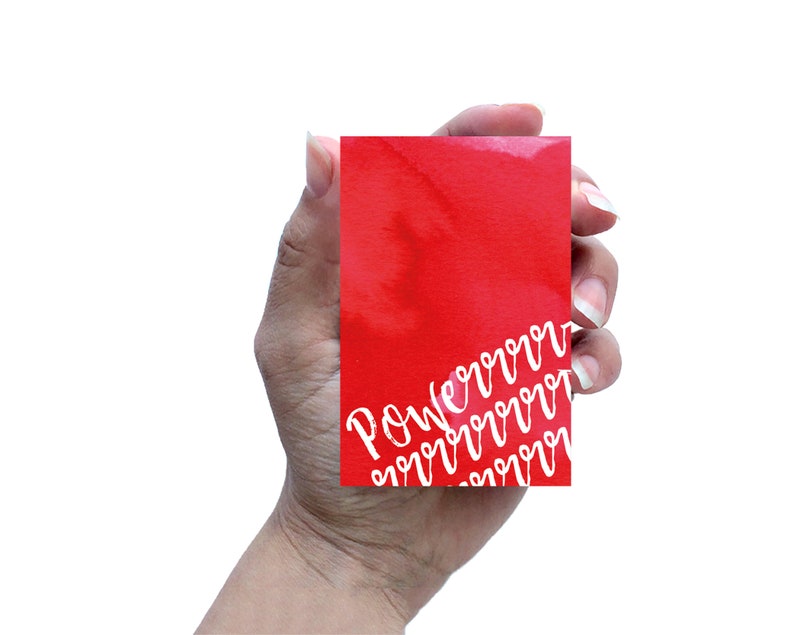 Power gift tag, Mini Card, Small Card, Tiny Cards, Little Card, Red Cards, Encouragement Cards image 4