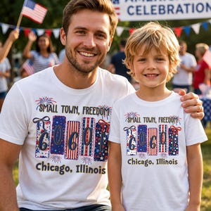 Custom 4th of July Small Town Freedom Shirt, Zip Code USA Tee, Patriotic America Shirt, Independence Day Comfort Colors, Hometown Gift Tee