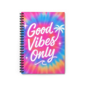 Good Vibes spiralblock | Rolig anteckningsbok för kreativitet, skolan, presenter, planerare eller anteckningar