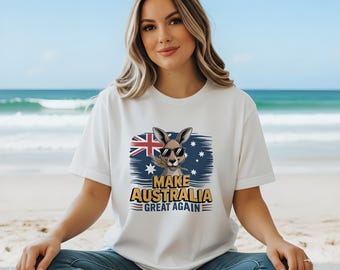 Camiseta unisex con gráfico de canguro "Make Australia Great Again" / Camiseta con temática australiana