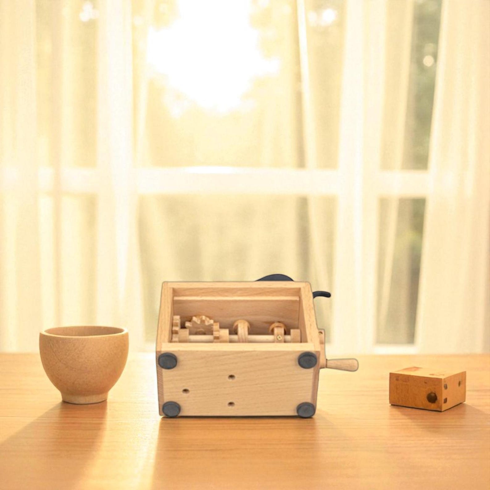 Cat & Mouse Music Box: German Beech Wood, Mechanical Crank - Etsy
