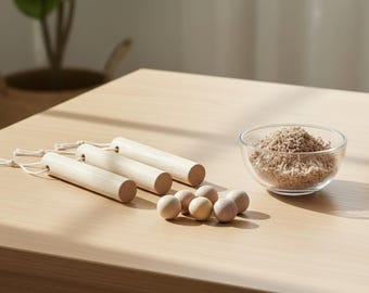 Kit de 3 piezas de madera de alcanfor natural: varillas, bolas y virutas / Repelente natural de polillas / Alternativa al cedro / Ambientador