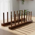 Handmade Wooden Dish Drying Rack – Multi-Layer Eco Kitchen Organizer, Rustic Wood Plate & Bowl Holder, Minimalist Countertop Storage