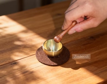Mini cuenco sonoro para aliviar el estrés, regalo de meditación para la atención plena, juego de pequeños cuencos tibetanos, cuenco curativo para yoga, accesorio de escritorio zen