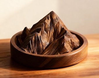 Difusor de madera de montaña: bloque difusor de aroma de madera maciza, soporte para aceites esenciales naturales, regalo decorativo de pico alpino.