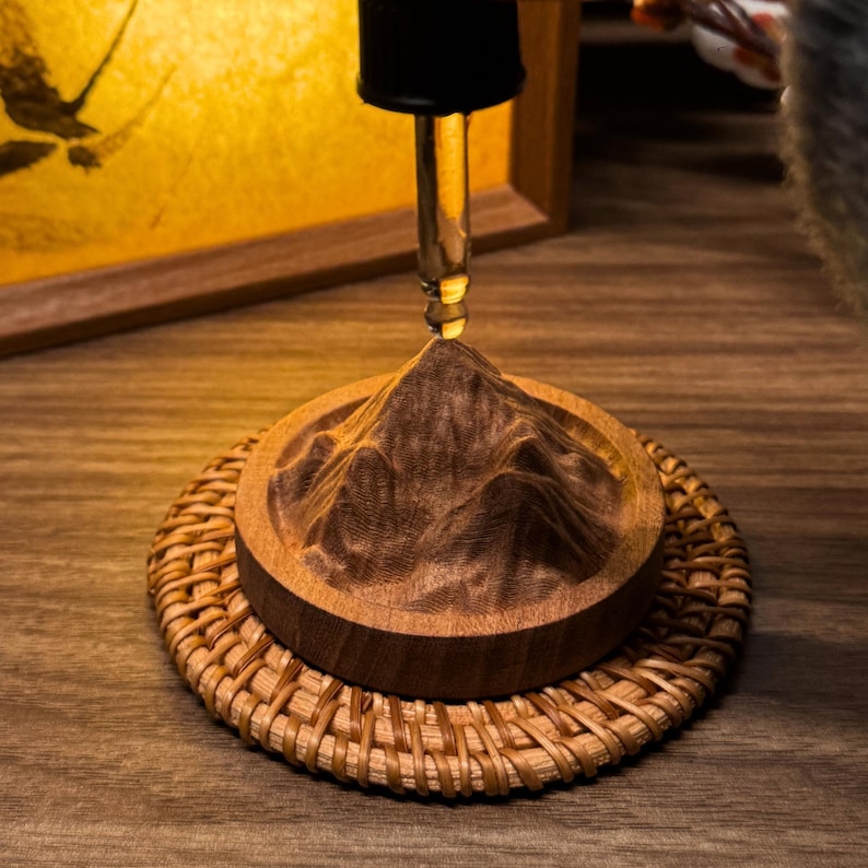 Wood Mountain Diffuser - Massivholz Aroma Diffuser Block, Natürlicher Duftölhalter, Alpine Spitze Wohnkultur Geschenk Bild 11
