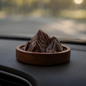 Ebony Wood Car Aroma Diffuser, Natural Mountain Aroma Block, Essential Oil Car Air Freshener, Luxury Auto Ornament, Zen Car Accessories Gift
