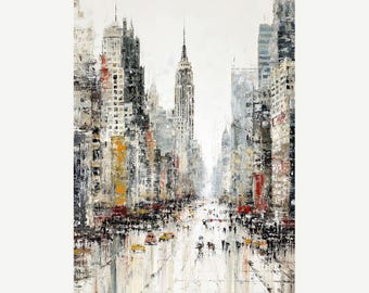 City Symphony – Abstract New York City Art Print, Modern Urban Wall Decor