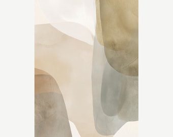 Floating Earth (Sand) – Japandi Abstract Wall Art | Neutral Minimal Print