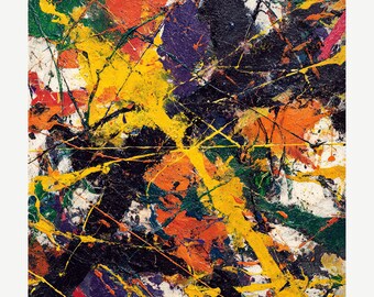 Pollock’o’Motion II A – Dynamic Abstract Expressionist Drip Art Print Inspired by Jackson Pollock