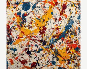 Pollock’o’Motion III A  – Dynamic Abstract Expressionist Drip Art Print Inspired by Jackson Pollock
