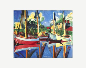 Max Pechstein – Boats in the Afternoon Sun (1921) | Expressionist Maritime Fine Art Print