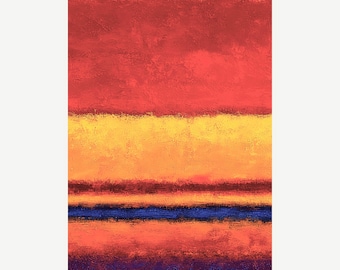 Fields of Color – Bold Expressionist Abstract Print in Red, Yellow and Blue