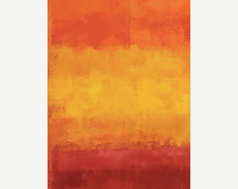 Color Field Abstract Print – Bold Expressionist Art in Red, Yellow and Black