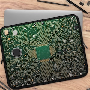 Capa para laptop com placa de circuito verde, capa para MacBook com placa-mãe, presente para programador