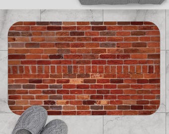 Rustikaler Badezimmer Teppich mit Zickzack Muster, Rustikaler Badezimmerteppich