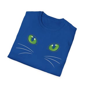 Grüne Katzenaugen Halloween T-Shirt: Gruseliges Gothic Schwarze Katzen T-Shirt