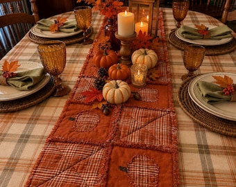 Fall Pumpkin Table Runner Primitive