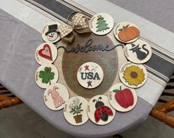 Interchangeable Primitive Door Hanger - ALL attachments included.