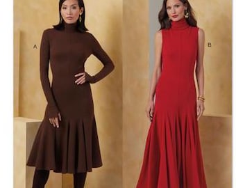 Vogue 2064 Sewing Pattern Women Dress Pattern UNCUT Factory Folded Size 8 - 14 Vogue Pattern Womens Knit Dress Pattern