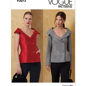 Vogue 2073 Sewing Pattern Womens Jacket Pattern UNCUT Size 18 - 26 Vest Pattern Factory Folded Women Sewing Pattern Vogue Coat Plus Size