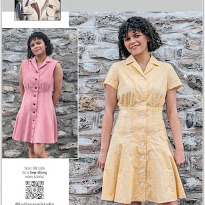 McCalls 2031 Sewing Pattern Women Dress Pattern UNCUT Factory Folded Size 18 - 16 Fit and Flare Dress Button Front Dress McCalls Pattern