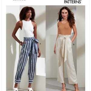 Patron de couture Vogue 1873 - Patron de pantalon femme non coupé Plié en usine, taille 16-24 - Patron de pantalon grande taille à enfiler - Patron Vogue