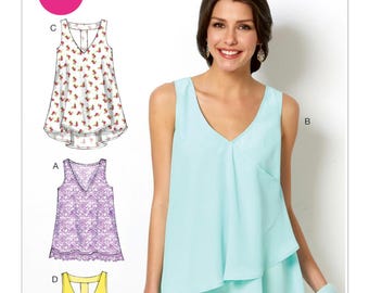McCalls 6960 裁縫パターン レディース トップス 簡単裁縫プロジェクト サイズ16 - 26 未カット ファクトリーフォールドチュニック プラスサイズ トップス プラスサイズパターン