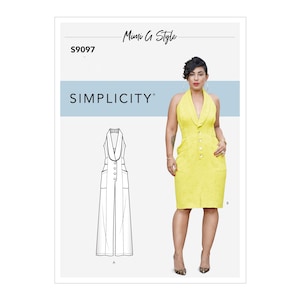 Simplicity 9097 Symönster Dam Jumpsuit Mönster Oklippt Storlek 16-24 Fabriksvikt Plus Size Mönster Simplicity Mönster Dam