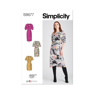 Simplicity Mönster 9677 Damklänning Enkelt sömnadsmönster OSKRIDET Fabriksvikt Storlek 16-24 Plusstorleksklänning Plusstorleksmönster Simplicity Klänning