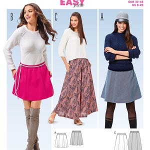 Burda 6586 Sewing Pattern Women Skirt Pattern UNCUT Size 6 - 20 Factory Folded Easy Sewing Pattern Burda Skirt Sewing Project