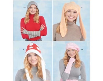 Simplicity 9871 Sewing Pattern Hat Pattern Scarf Pattern UNCUT Factory Folded Arm Warmer Pattern Size Small To Large Fun Hat Pattern