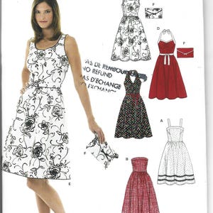New Look 6457 Sewing Pattern Women Dress Pattern UNCUT Factory Folded Size 6 - 16 Halter Dress Pattern Vintage Style Retro Dress Style