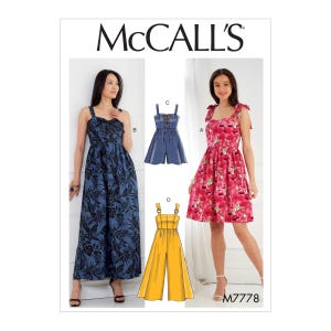 McCalls 7778 Schnittmuster Frauen Jumpsuit Schnittmuster UNCUT Größe 39 - 34 Fabrik gefaltetes Kleid Schnittmuster Romper Schnittmuster McCalls Pattern
