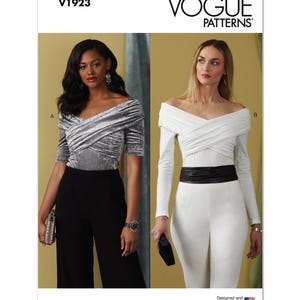 Vogue 1923 Sewing Pattern Women's Top Easy Sewing Project Size 18 - 26 UNCUT Factory Folded Women Knit Top Pattern Plus Size Pattern