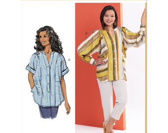 Butterick 6943 Wzór do szycia Top damski Łatwy projekt do szycia Rozmiar 8-16 Nierozcięta, fabrycznie składana koszula damska Bluzka damska Wzór Butterick