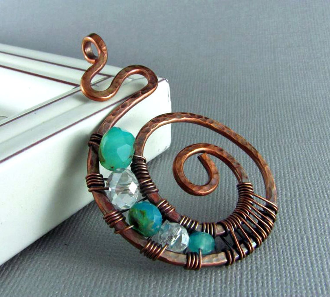 Wire Wrapped Pendant Handmade Art Jewelry Wire Wrapped Jewelry Etsy