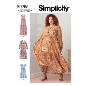 Simplicity 9265 Sewing Pattern Women Dress Pattern UNCUT Factory Folded Size 4 - 26 Tiered Dress Plus Size Dress Plus Size Pattern