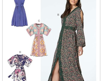 McCalls 7624 Sewing Pattern Women Dress Pattern UNCUT Factory Folded Size 6 - 14 Kimono Fit and Flare Dress Pattern Long Dress Pattern