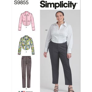 Simplicity 9855 Sewing Pattern Women Blouse Pattern Pants Pattern UNCUT Size 20 - 28 Plus Size Pattern Plus Size Pants Plus Size Top