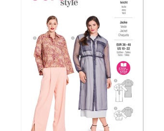 Burda 5750 Sewing Pattern Womens Jacket Pattern UNCUT Size 10 - 22 Plus Size Pattern Crop Jacket Long Jacket Burda Pattern Coat Pattern