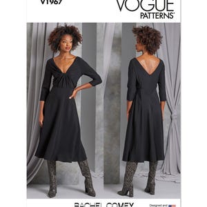 Vogue 1967 Sewing Pattern Women Dress Pattern UNCUT Factory Folded Size 6 - 14 Fitted Dress V Neck Dress Open Back Dress Pattern Vogue